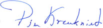Handtekening van Pim Kreukniet